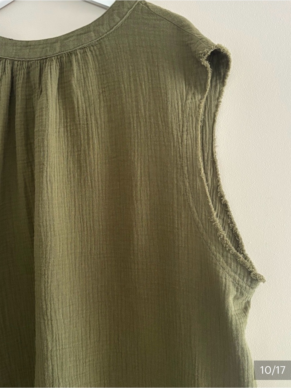 Joe Fresh Women’s Size 1X Olive-Green V-Neck Tank 100% Cotton Casual Top - Picture 8 of 15